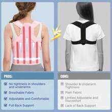 1 pièce du correcteur de posture pour le dos le plus récent en 2025 pour femmes et hommes. Redresseur de dos pour la correction de la scoliose et la bosse. Entièrement réglable avec un soutien pour les épaules. Correcteur de la colonne vertébrale avec support réglable. Accessoires de gym pour ceintures lombaires