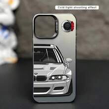 CarIMD Colorful Silver Half-Face Racing Print Style Shockproof Phone Protective Case Compatible With IPhone 11 12 13 14 15 16 Pro Max Series, 7 8 Plus Xr X Xs Max Xs