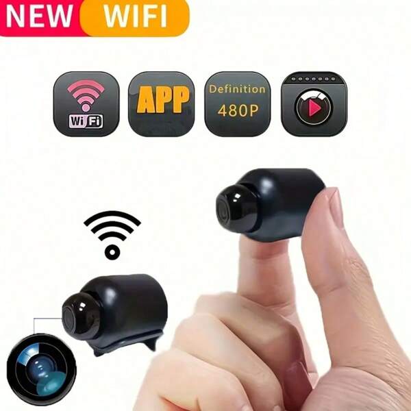 1pc Mini Wireless WiFi Camera X5 - 480P Night Vision, Remote Monitoring, Motion Detection, Compact Design, Clear View, Suitable For Home Security, Home Office Shop Warehouse Surveillance