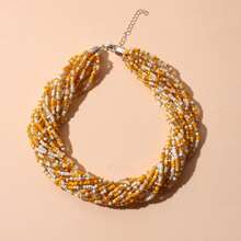 1pc Boho Multilayer Pearl Necklace, Elegant Minimalist Sexy Choker Necklace, Sweet Elegant Collarbone Chain, Brown, Rose Red, Black, White, Gifts For Ladies