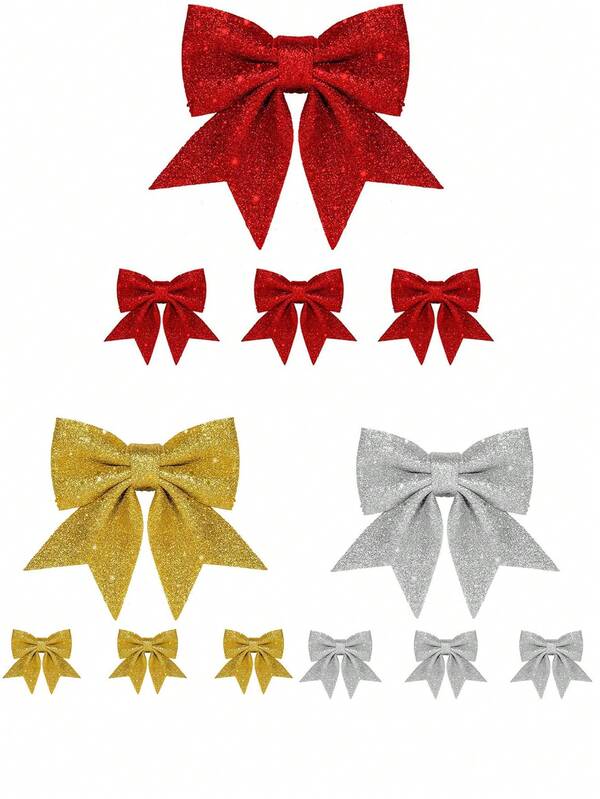 2pcs Shiny Bow Knot, Sparkling Crystal Bow Knot, Suitable For Home Party, Wedding, Indoor Decoration, Gift Packaging Accessories, Wreath Bow, DIY Handmade Bow