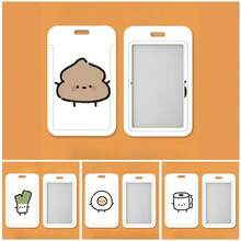 Conjunto de llavero integrado de protección de identificación para estudiantes, con diseño lindo de pareja, campus y Kaka, para tarjeta de comida, autobús y metro - Funda de cuerda de cuero - Ver 1