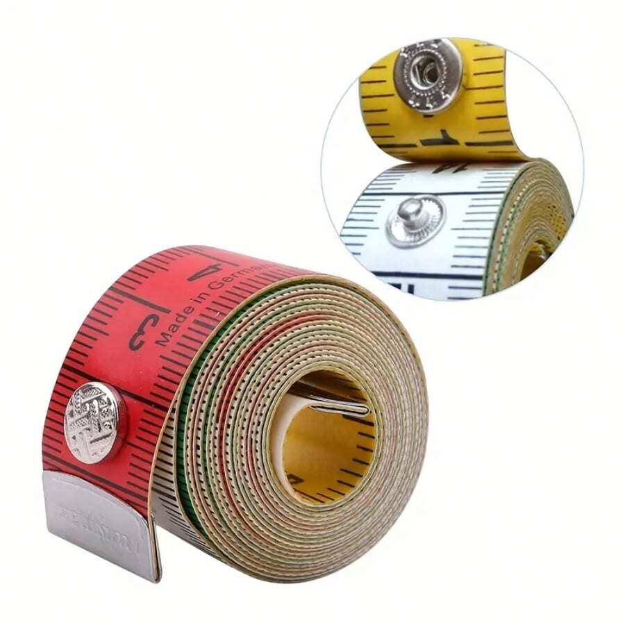 1 Piece Of Durable Plastic 60 Inch Measuring Tape With Easy To Read Inch/Centimeter Scale, Metal End And Storage Buckle - Perfect For Body Measurement, Sewing And Tailoring - Màu vàng - Xem 1