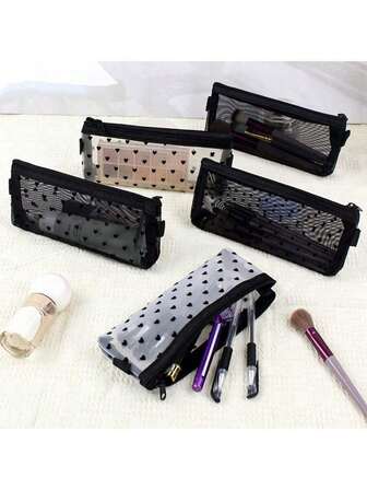 1pc Mini Heart Shape Mesh Makeup Bag, Portable Flocked Multipurpose Clear Lipstick Pouch Bag, Room Decor, Bags, Makeup Bag, Organizer, Storage, Makeup Bags, Toiletry Bag, Desk Organiser, Cosmetic Bag, Makeup Pouch, Make Up Organizer, Makeup Pouchs, Makeup Bags, Cosmetic Bag, Makeup Organiser, Makeup Pouch, Bag, Make Up Pouch, Makeup Bags, Small Makeup Bag, Cosmetic Bag, Christmas Gifts, Pouch, Clutch / Small Handbag, Makeup Organizer, Pouch, Brush Holder, Mini Pouch, Large Capacity Pouch,Gifts For Women,Christmas Gifts,Gift Ideas For Women