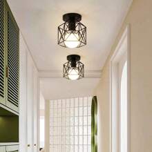 1 件北欧风格吸顶灯，创意走廊过道入口阳台更衣室书房卧室照明，铁艺灯具（不含灯泡）