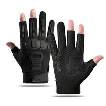 Tactical Gloves Women And Men Outdoor Rock Climbing Finger Leakage Training Anti Slip Cycling Tactical Gloves - Black - View 3