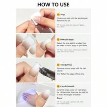 Semi Cured Gel Nail Strips (Chrome Carmine Red), 30 Pcs Gel Nail Wraps - 鍍鉻透明粉紅色 - 查看 6