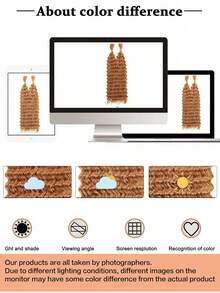 2 bucăți de extensie de păr sintetic de 45 cm, păr împletit cu onduleuri adânci, împletitură boemă, rezistentă la căldură, naturală și confortabilă