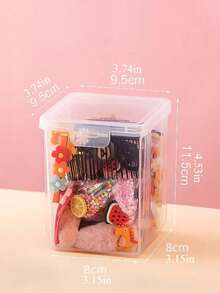 2 Packs Stackable Transparent Hair Accessory Storage Boxes With Lids - Dustproof, Waterproof, Moisture-Proof Organizer For Jewelry And Hair Ties, Contemporary Plastic Tabletop Containers, Multipurpose Use, Rectangle Shape, Jewelry Boxes - Clear - View 12