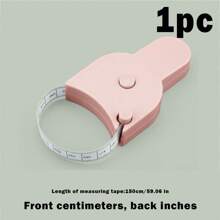 1件装自动卷尺，自动伸缩式，可自动收紧，柔软舒适，可用于精确测量身体肌肉增长、腰围、胸围、臀围、缝纫和布料等。