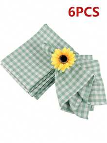 2/6/12/240pcs Casual Fresh Plaid Napkins, Skin-Friendly Absorbent Reusable Washable, Suitable For Living Room, Dining Room, Party, Daily Home Decor