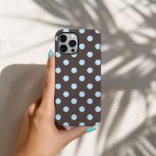 Brown And Blue Polka Dots Two-In-One Anti-Drop Design For Film Cases Phone Case Suitable For Compatible With Iphone16, 15, 14, 13, 12, 11, PRO MAX.PLUS