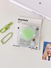 1 PC Transparent Shiny 2-Inch Card Album Boutique Keychain Pendant Photo Album Student Photo Id Photo Storage Album