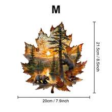 WOODBESTS Brown Bear Autumn -Wooden Puzzle, Shaped Puzzle Toys, Unique Party Game Favors, Irregular Animal Shape Wooden Puzzles, Decorative Art Paintings, Tabletop Games Magic Puzzles, Fun Challenging Brain Exercise, Holiday Gifts, Adult Wooden Puzzles, Christmas Gift, Birthday Gift - 彩色 - 查看 10
