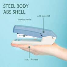 Deli Blue Stapler, Steel Core With ABS Housing, Compact Size, 50-Staple Capacity For School & Office