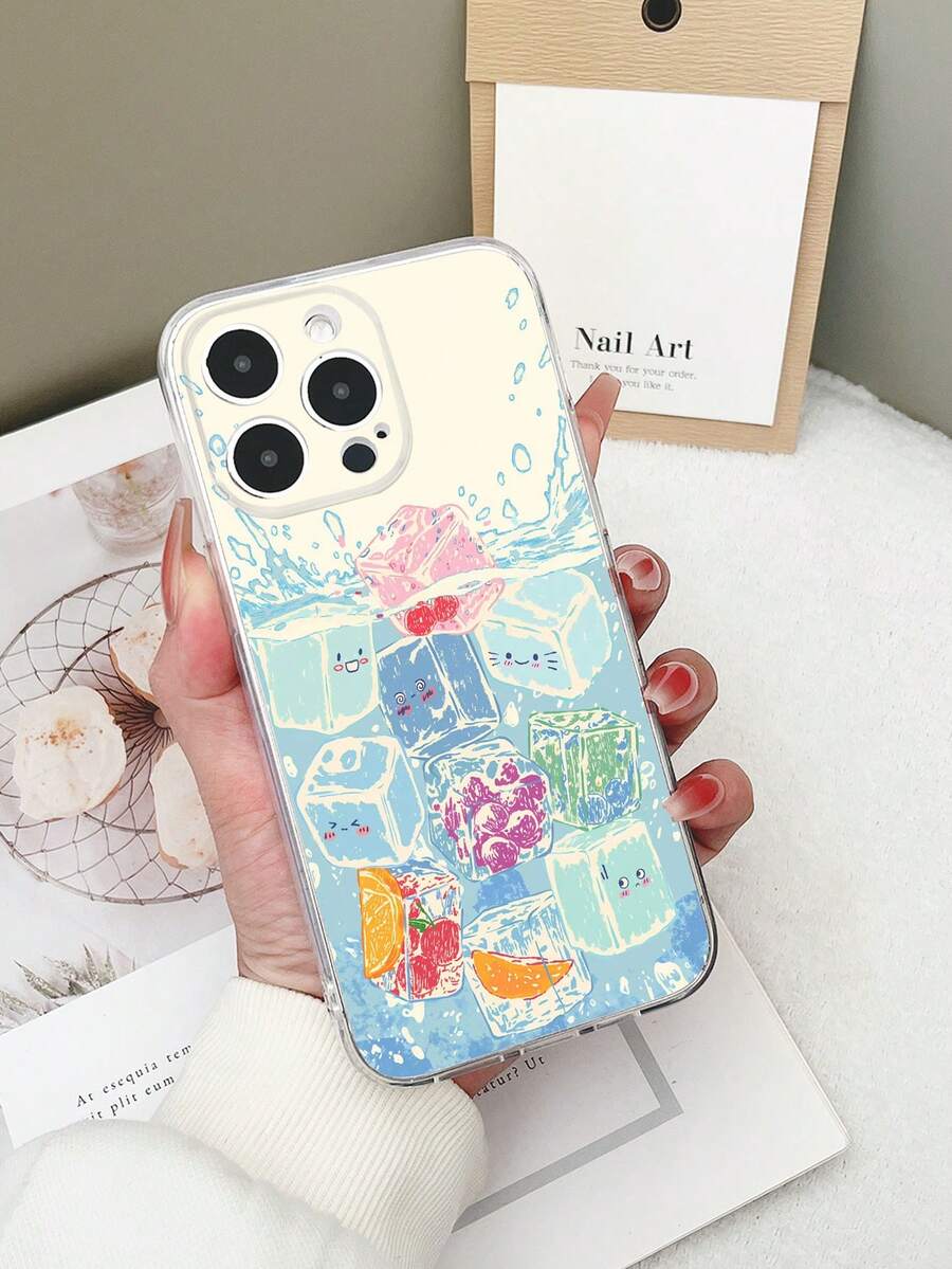 1 件透明 TPU 防摔彩色镂空卡通水果冰块图案手机壳适用于 15/15Pro/15Plus/15ProMax/16/16Pro/16Plus/16ProMax、Galaxy S23 Ultra/A14/A24、Redmi Note 12 Pro、Pixel 8/8 Pro - 彩色 - 查看 1