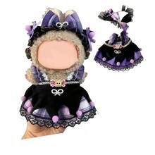 拉布布（无娃娃）服装，17 厘米娃娃手工套装，高级服装及配饰，时尚娃娃服装（紫色） - 查看 1