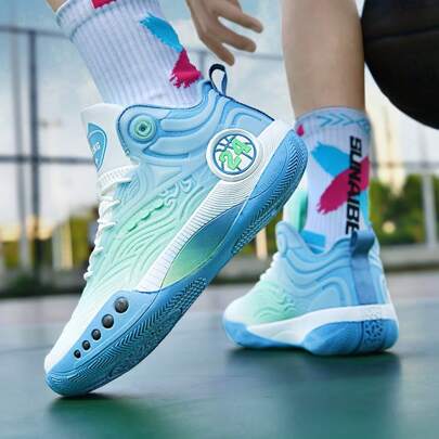 Men's Basketball Shoes, For Teenagers, Non-Slip, Wear-Resistant, Shock-Absorbing, Breathable, Basketball Sneakers