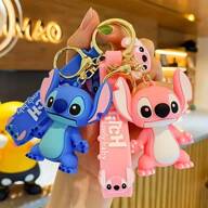 Disney 1/4/6 PEÇAS Chaveiro de Silicone Fofo e Cartoon do Stitch da Disney com Design Colorido, Adequado para a Temporada de Volta às Aulas, Natal é um Presente para a Família