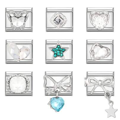 1 pieza Accesorios de joyería DIY, elementos decorativos de mariposa, pentagrama, corazón, lazo, accesorios delicados y lindos de moda para pulsera, collar, anillo y tobillera DIY