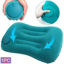 Almohada cuadrada inflable flocada, multifuncional, para acampar al aire libre, almacenamiento portátil, almohada de viaje, suministros para el hogar y la Oficina - Rosa - Ver 6