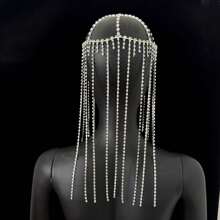 Nuevo accesorio para el cabello con borlas y rhinestones brillantes para mujer, diadema con rhinestones de moda, accesorios para el cabello para actuaciones en el escenario