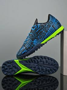 Professional Unisex Low-Top Football/Soccer Shoes, PU Leather Upper With Stripe Design, Suitable For Match & Training, All-Season Wear, Sports Style, Durable Structure, Designed For Competitive Players