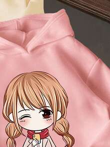 3pcs/Set Toddler Cartoon Pattern Warm Hooded Sweatshirts - Multicolor - View 5