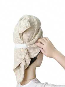 1 件速干发巾，女士超细纤维发巾 - 速干头巾，适合长而浓密的卷发 - 超柔软发巾，带松紧带，女士大号超细纤维发巾，防毛躁干发巾，带松紧带，速干 | 超强吸水 | 速干头巾，适合湿发、卷发、长而浓密的头发，展开后可做成浴巾，用于美容院、酒店运动、家庭必需品、毛巾、皮肤护理 - 彩色 - 查看 4