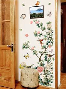 1 套 2 件树枝和鸟与花朵图案墙贴，适用于客厅、卧室家居装饰自粘式、贴纸、墙贴花、乙烯基贴花，用于家居装饰、春季装饰品让您的家焕然一新、拉玛装饰贴纸礼物生日毕业 - 彩色 - 查看 9