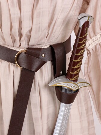 1PC Medieval Belt Sword Sheath, PU Leather Viking Frog Sword Scabbard Set, Renaissance Pirate Sword Belt Holster Halloween Role Playing Props (Sword Not Included)