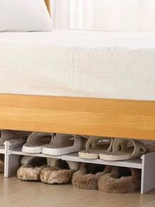 1/2件可扩展鞋架，衣柜整理架，卧室鞋架，浴室鞋柜，厨房调味品架，可调节储物架