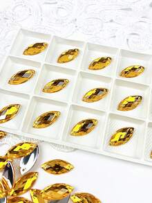 50 peças de strass acrílicos coloridos de 6*12 mm com 2 furos e parte traseira plana, roupas faça você mesmo, vestido de noiva, acessórios de vestuário