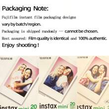 FujiFilm Mini White-Edged Photo Paper 20 Sheets Pack, Suitable For 7+/11/40 And Other Models, Color Film, Instant Photos, Travel Diary/Book Essential