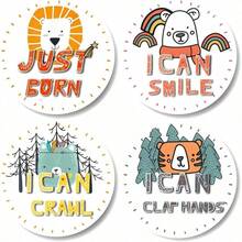 12 Pieces Baby Growth Souvenir Stickers, Monthly Milestone Stickers To Commemorate Baby's Growth