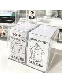 1 pieza Caja de almacenamiento de tarjetas fotográficas (9/8/2/1 cuadrícula de especificaciones múltiples) Caja creativa para tarjetas fotográficas Estuche transparente para tarjetas de fotos de ídolos Organizador de almacenamiento de tarjetas Caja de almacenamiento de plástico Artículos de papelería escolar, regalos de Navidad para adultos/menores/adolescentes/estudiantes