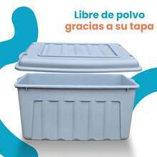 Caja Organizadora de Plástico 53 Litros Con Tapa Estilo Ferretera Herramientas Orden - Gris - Ver 3