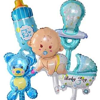 5pcs Mini Size Bab-Bo Milk Bottle Car Foil Balloons Pink Mini Size Bab-Y-G-Irl Air Balloons Birthday Shower Party Decoration Air Balloons It`S A Gil Decorations For BB Shower (Can Not Float )