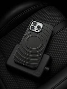 Ốp lưng màu đen cho iPhone IP 16 Pro Max, ốp da gợn sóng 3D cho IP 16 Pro Max, tương thích với Redmi 15C/14C/Note 14 Pro/Note 15. Chống rơi vỡ, hỗ trợ sạc không dây. - màu đen - Xem 3