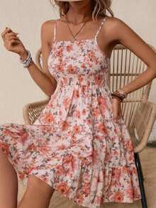 Vestidos largos con estampado de volantes y cuello halter, de Europa y Estados Unidos