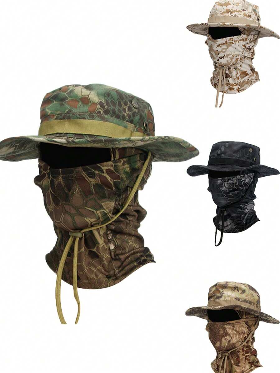 Boonie Hat Balaclava Hat Suit Foldable Soft Hat Fishing Cap Breathable Fisherman Outdoor Hunting Fishing Wide Hat - A - View 1