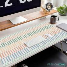 French KOKO Desk, Large Desk Pad Large Mouse Pad Cute Desk Accessories Home Office Essentials XL Desk Desk Pad Keyboard Mouse Desk Pads On Top Of Desks Computer Pink Floral Women Girls - Sọc màu - Xem 2