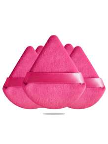 24pcs/15pcs/8pcs/3pcs Triangle Flocking Makeup Sponges, Soft Fluffy Texture, Suitable For Face & Body Powder Puff, Mixed Makeup Beauty Tools