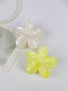 4 件/套 8 厘米/3.15 英寸 Y2K 女士亚克力锥形小花发夹，优雅精致，后脑勺半扎发盘，甜美时尚配饰，抓夹，可爱清新简约，适合日常佩戴，夏季海滩发饰，花朵发夹，时尚发爪夹，秋季配饰 - 彩色 - 查看 11