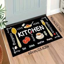 1/3 piezas Juego de alfombras de cocina, alfombra de poliéster tejida antideslizante, lavable a máquina, alfombra rectangular ligera con diseño de comida y vajilla, adecuada para dormitorio, sala de estar, comedor, cocina, baño