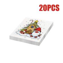 80/40/20 件 9.84 * 9.84 英寸一次性圣诞主题餐巾，带有可爱的圣诞老人和舒适的小屋图案，适合节日聚会、圣诞派对、新年和冬季主题派对、西餐厅、咖啡馆等 - 紅白色 - 查看 15