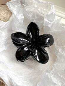 4 件/1 件 7.6 厘米/2.99 英寸 芙蓉花形发夹，适合女士，黑色/白色/金色/银色，轻质塑料浴室发饰，适合日常外出、休闲、派对、通勤、海滩度假、马尾辫、发髻、洗脸、化妆、服装搭配时尚爪夹女式发夹女士发夹优雅发夹花夹头发秋季配饰秋冬度假装女士 - 彩色 - 查看 9