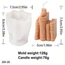 1 Stück Vintage Bücherregal Wachsform zum Selbermachen, 5 Stile handgemachte Buch Silikonform für Harz, Beton, Zement, Gips Heimdekoration