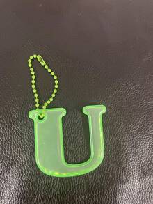 26pcs Reflective English Letter Pendant Series, Cycling Backpack Charm, Night Visible Keychain, Car Accessories, Women's, Wallet Charm - Multicolor - View 32