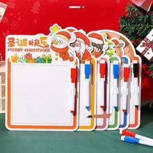 1/6 Stücke Weihnachts-Cartoon-Themen Zeichenbrett mit 1 Pinsel, Weihnachts-Handschrift-Brett als kleines Geschenk, süßer Schneemann & Rentier Mini-Zeichenbrett